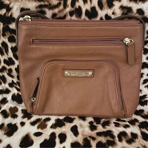 Calvin Klein brown pebbled leather crossbody bag